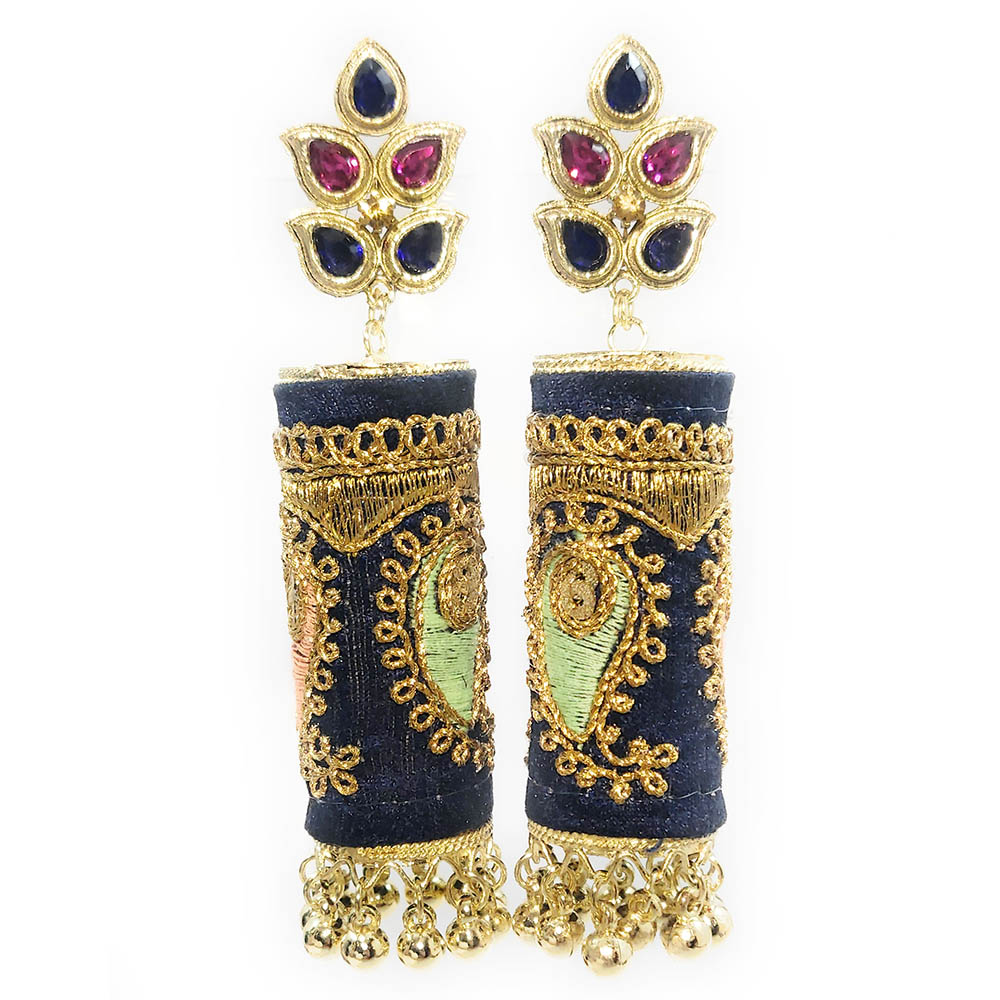 Buy Gold-Toned & Navy Earrings for Women by Crunchy Fashion Online |  Ajio.com